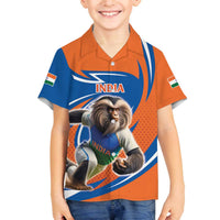 Indian Nilgiri Langur Cricket Custom Family Matching Off The Shoulder Long Sleeve Dress and Hawaiian Shirt Unique Pattern