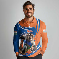 Indian Nilgiri Langur Cricket Custom Long Sleeve Polo Shirt Unique Pattern