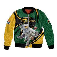 South African Secretary Bird Cricket Custom Bomber Jacket Unique Pattern