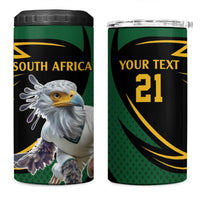 South African Secretary Bird Cricket Custom 4 in 1 Can Cooler Tumbler Unique Pattern