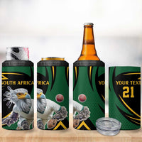 South African Secretary Bird Cricket Custom 4 in 1 Can Cooler Tumbler Unique Pattern