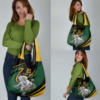 South African Secretary Bird Cricket Custom Grocery Bag Unique Pattern