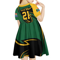 South African Secretary Bird Cricket Custom Kid Short Sleeve Dress Unique Pattern