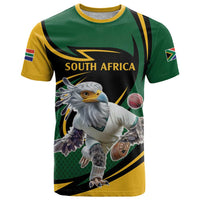 South African Secretary Bird Cricket Custom T Shirt Unique Pattern