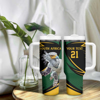 South African Secretary Bird Cricket Custom Tumbler With Handle Unique Pattern