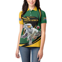 South African Secretary Bird Cricket Custom Women Polo Shirt Unique Pattern