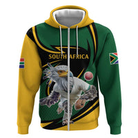 South African Secretary Bird Cricket Custom Zip Hoodie Unique Pattern