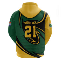 South African Secretary Bird Cricket Custom Zip Hoodie Unique Pattern