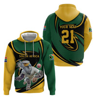 South African Secretary Bird Cricket Custom Zip Hoodie Unique Pattern