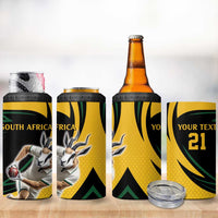 South African Springbok Cricket Custom 4 in 1 Can Cooler Tumbler Unique Pattern