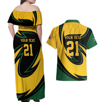 South African Springbok Cricket Custom Couples Matching Off Shoulder Maxi Dress and Hawaiian Shirt Unique Pattern