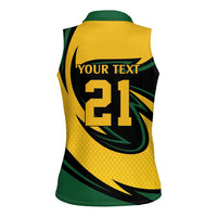 South African Springbok Cricket Custom Women Sleeveless Polo Shirt Unique Pattern