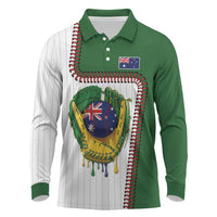 Custom Dripping Baseball Australia Long Sleeve Polo Shirt