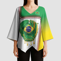 Custom Dripping Baseball Brazil Kimono Sleeve Blouse