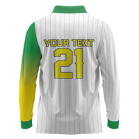 Custom Dripping Baseball Brazil Long Sleeve Polo Shirt