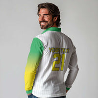 Custom Dripping Baseball Brazil Long Sleeve Polo Shirt