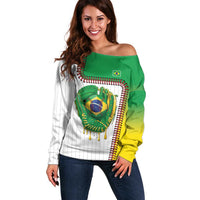 Custom Dripping Baseball Brazil Off Shoulder Sweater