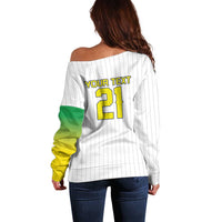 Custom Dripping Baseball Brazil Off Shoulder Sweater