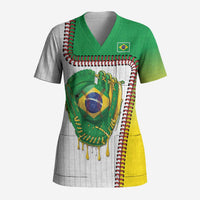 Custom Dripping Baseball Brazil Scrub Top
