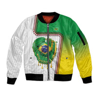 Custom Dripping Baseball Brazil Sleeve Zip Bomber Jacket