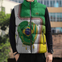 Custom Dripping Baseball Brazil Sleeveless Puffer Jacket