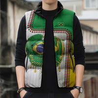 Custom Dripping Baseball Brazil Sleeveless Puffer Jacket