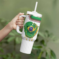 Custom Dripping Baseball Brazil Tumbler With Handle