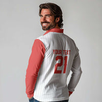 Custom Dripping Baseball Canada Long Sleeve Polo Shirt
