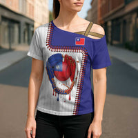 Custom Dripping Baseball Chinese Taipei Cross Shoulder Shirt