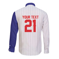 Custom Dripping Baseball Chinese Taipei Long Sleeve Button Shirt
