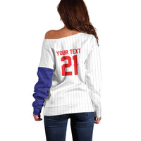 Custom Dripping Baseball Chinese Taipei Off Shoulder Sweater