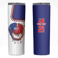 Custom Dripping Baseball Chinese Taipei Skinny Tumbler