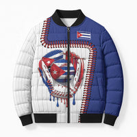 Custom Dripping Baseball Cuba Bomber Puffer Jacket
