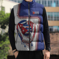 Custom Dripping Baseball Cuba Sleeveless Puffer Jacket