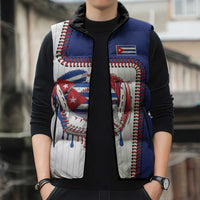 Custom Dripping Baseball Cuba Sleeveless Puffer Jacket