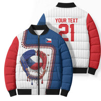 Custom Dripping Baseball Czechia Bomber Puffer Jacket