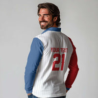 Custom Dripping Baseball Czechia Long Sleeve Polo Shirt