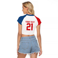 Custom Dripping Baseball Czechia Raglan Cropped T Shirt
