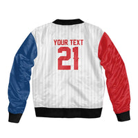 Custom Dripping Baseball Czechia Sleeve Zip Bomber Jacket