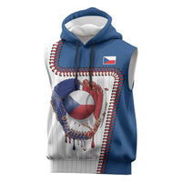 Custom Dripping Baseball Czechia Sleeveless Hoodie