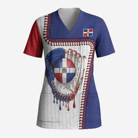 Custom Dripping Baseball Dominican Republic Scrub Top