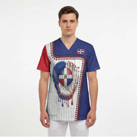 Custom Dripping Baseball Dominican Republic Scrub Top