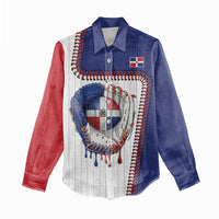 Custom Dripping Baseball Dominican Republic Women Casual Shirt