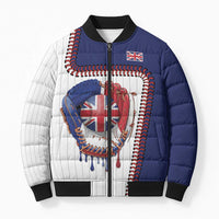 Custom Dripping Baseball Great Britain Bomber Puffer Jacket