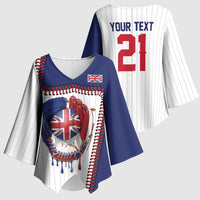 Custom Dripping Baseball Great Britain Kimono Sleeve Blouse