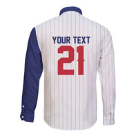 Custom Dripping Baseball Great Britain Long Sleeve Button Shirt