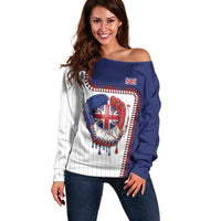 Custom Dripping Baseball Great Britain Off Shoulder Sweater
