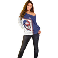 Custom Dripping Baseball Great Britain Off Shoulder Sweater
