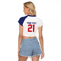 Custom Dripping Baseball Great Britain Raglan Cropped T Shirt