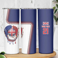 Custom Dripping Baseball Great Britain Skinny Tumbler